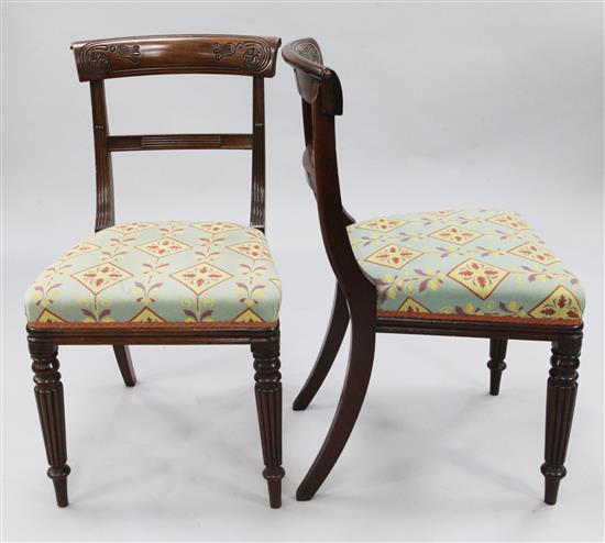 A set of six Regency mahogany dining chairs,